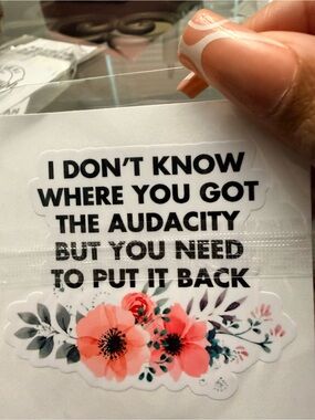 Floral Audacity Vinyl Sticker - Pink Floral Design